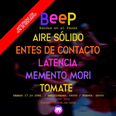BeeP: Bandas en el Panda - 17 de octubre de 2026 - 20 hs...