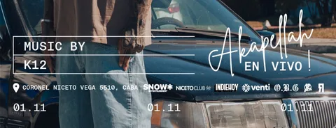 Akapellah La Cruz Tour 2026 en Buenos Aires en Niceto Club (+18 años)