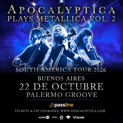 APOCALYPTICA Plays Metallica Vol 2 en Argentina