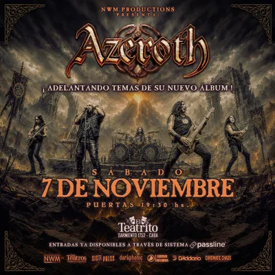 AZEROTH - Adelantando temas de su NUEVO ALBUM - 7 de Noviembre de 2026...