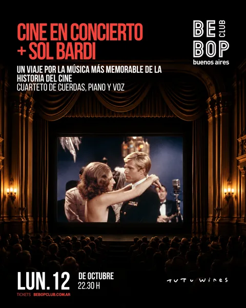 Cine en Concierto + Sol Bardi | Un viaje por la música más memorable de la historia del cine | Cuarteto de cuerdas, piano y voz