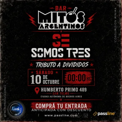 SOMOS TRES | Tributo a Divididos | Mitos Argentinos...